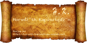 Horváth Kapisztrán névjegykártya