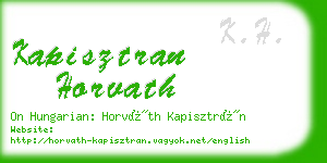 kapisztran horvath business card
